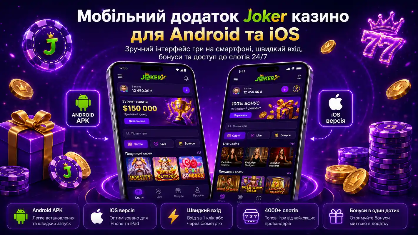 Мобільний додаток Joker казино для Android та iOS &mdash; інтерфейс гри на смартфоні